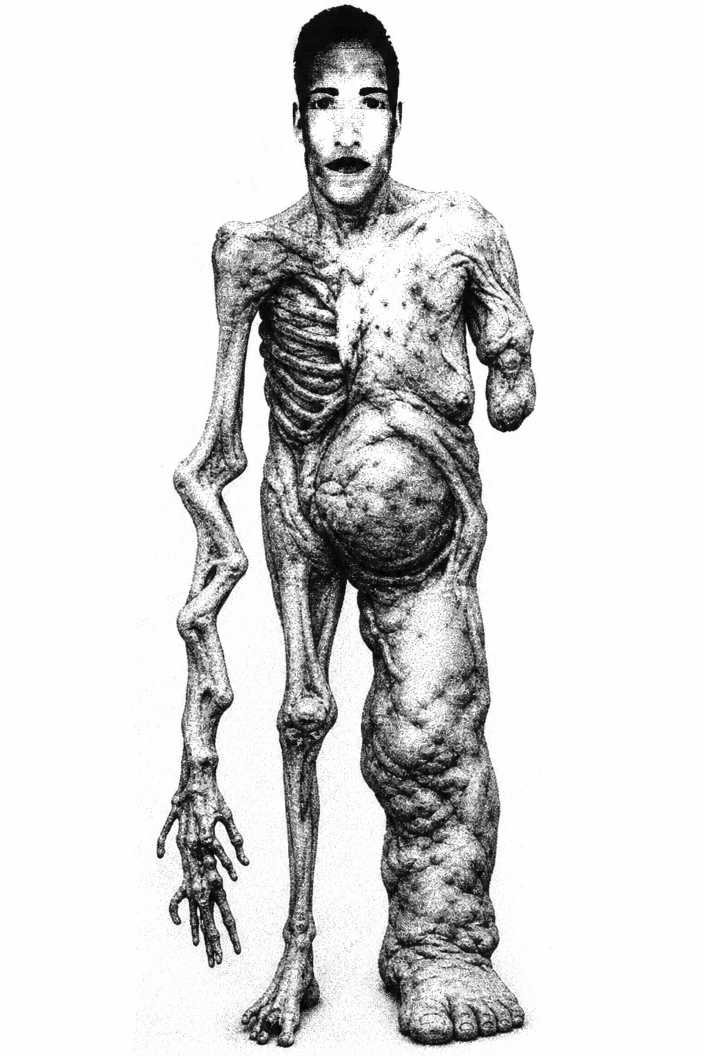 Reference still of the tall fragmented humanoid antagonist