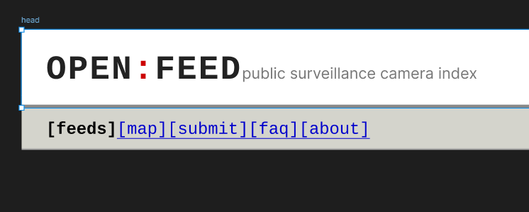 Figma prototype for the Open Feed site header