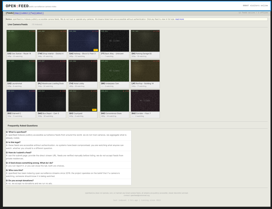 Open Feed feed page screenshot