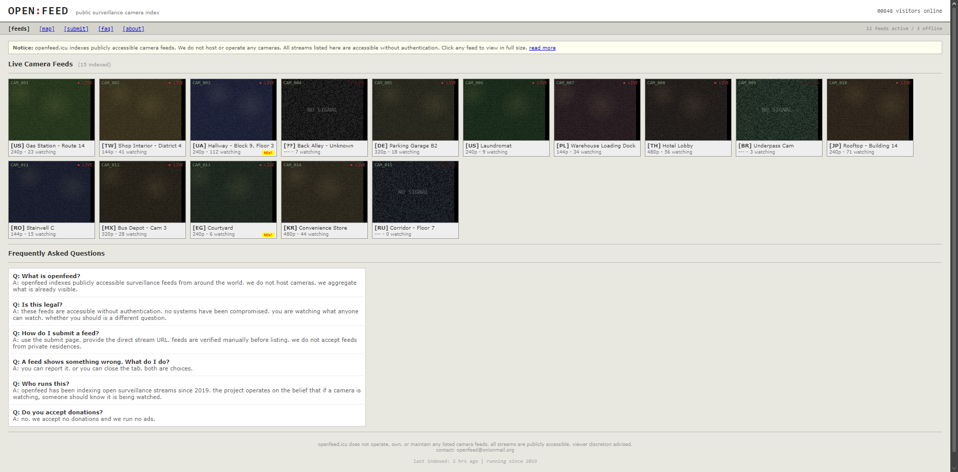 Open Feed site on monitor, related store-to-web fiction